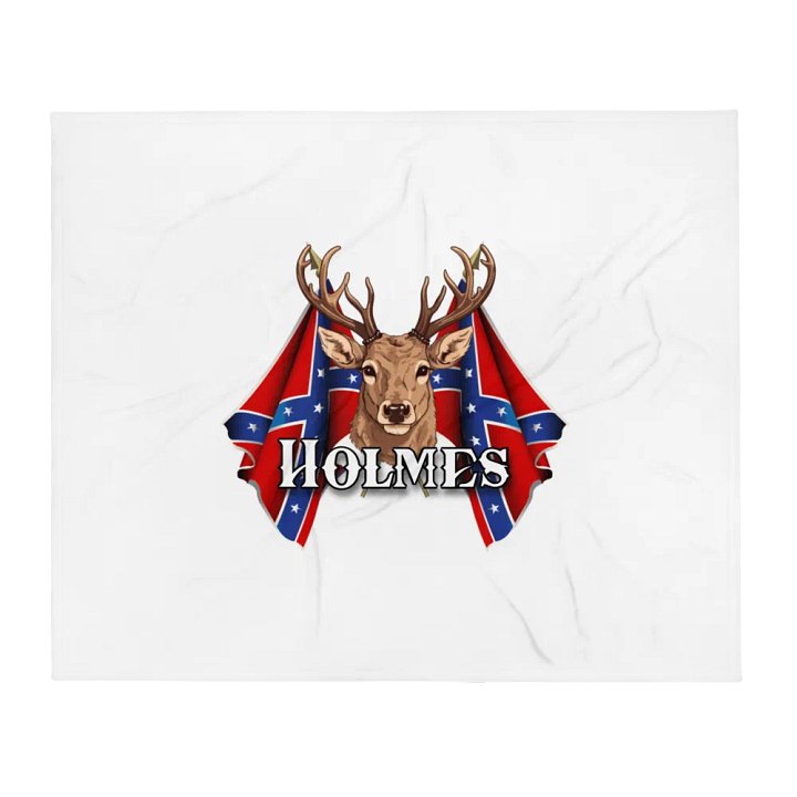 "Holmes" Last Name Rebel Redneck Deer - Throw Blanket product image (1)