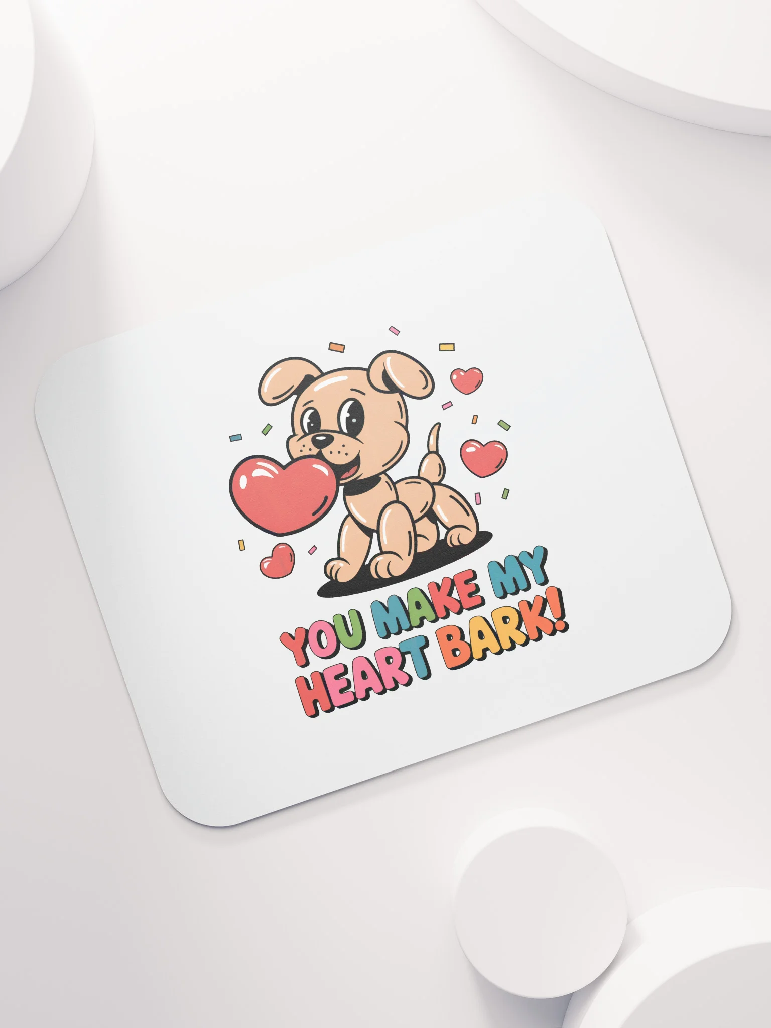 You Make My Heart Bark Mouse Pad | Funny Dog Valentine Gift | Cute Puppy Pun Desk Accessory product image (7)