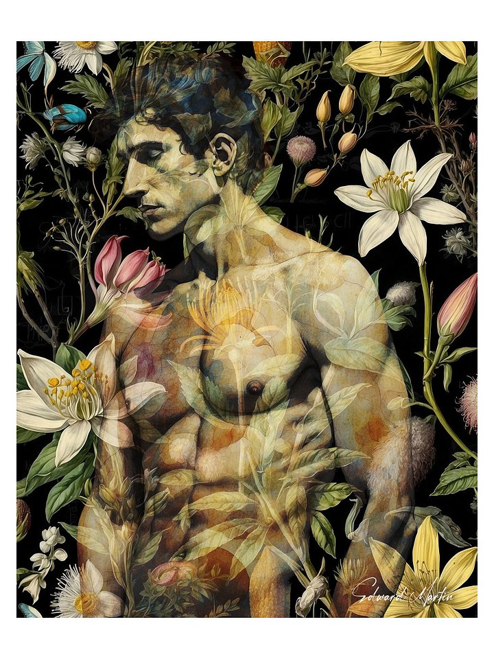 'West of Eden' by Edward Martin : Floral Fusion Matte Poster product image (1)