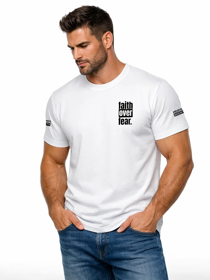 Faith Over Fear Embroidered Unisex White Tee product image (1)
