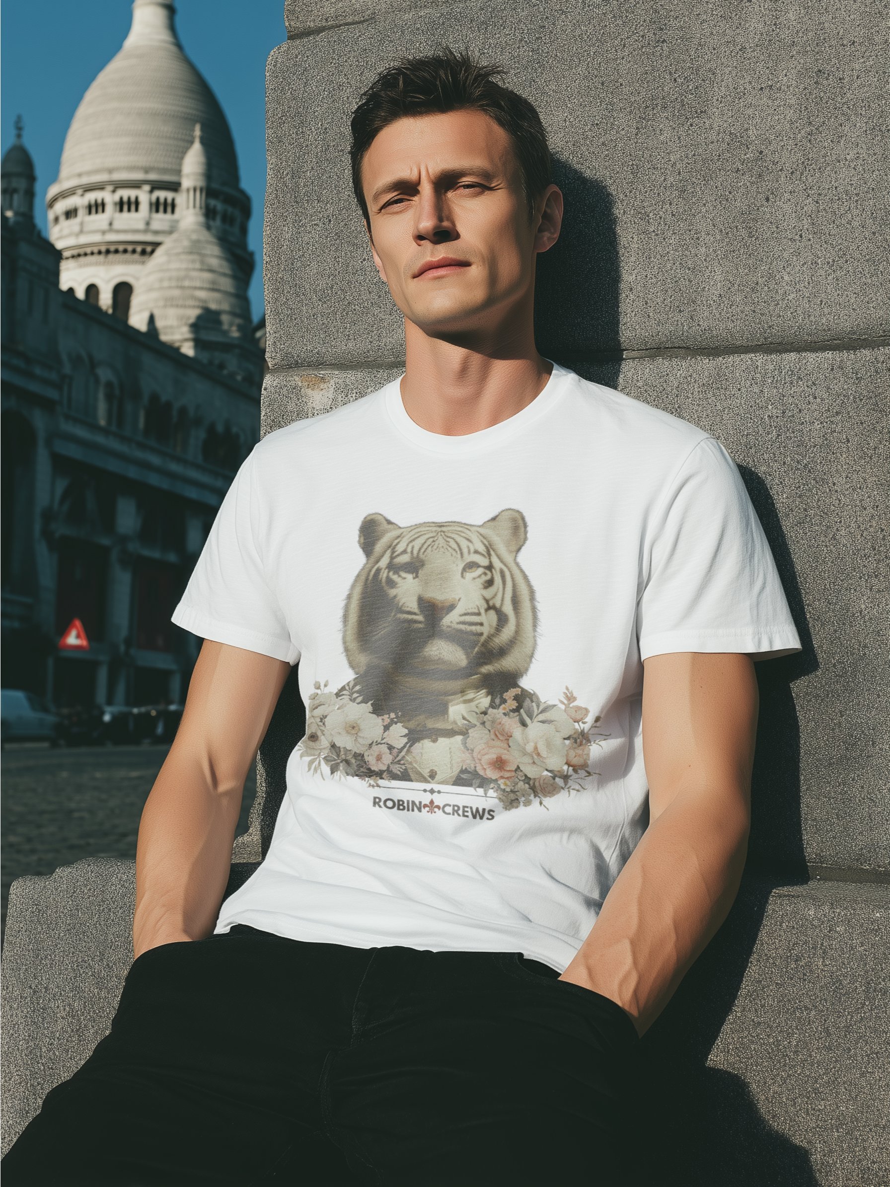 White Tiger Floral T Shirt Vintage Animal product image (9)
