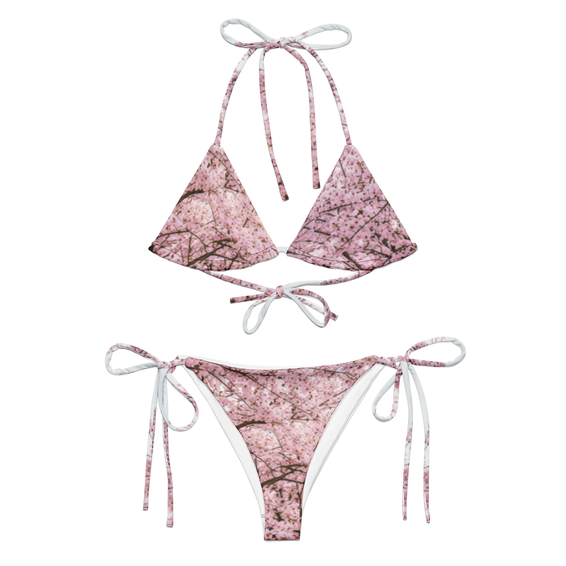 Recycled Cherry Blossom String Bikini Set | Eco-Friendly Swimsuit product image (1)