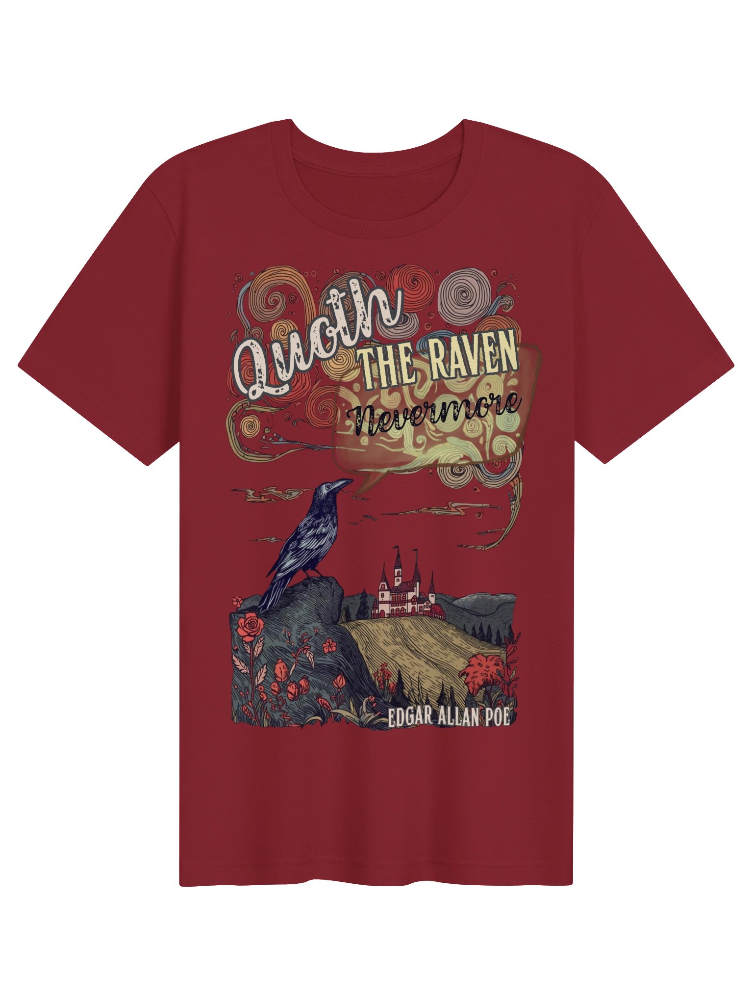 Edgar Allan Poe Raven Tee, Quoth the Raven Nevermore, Gothic Literary Shirt product image (2)