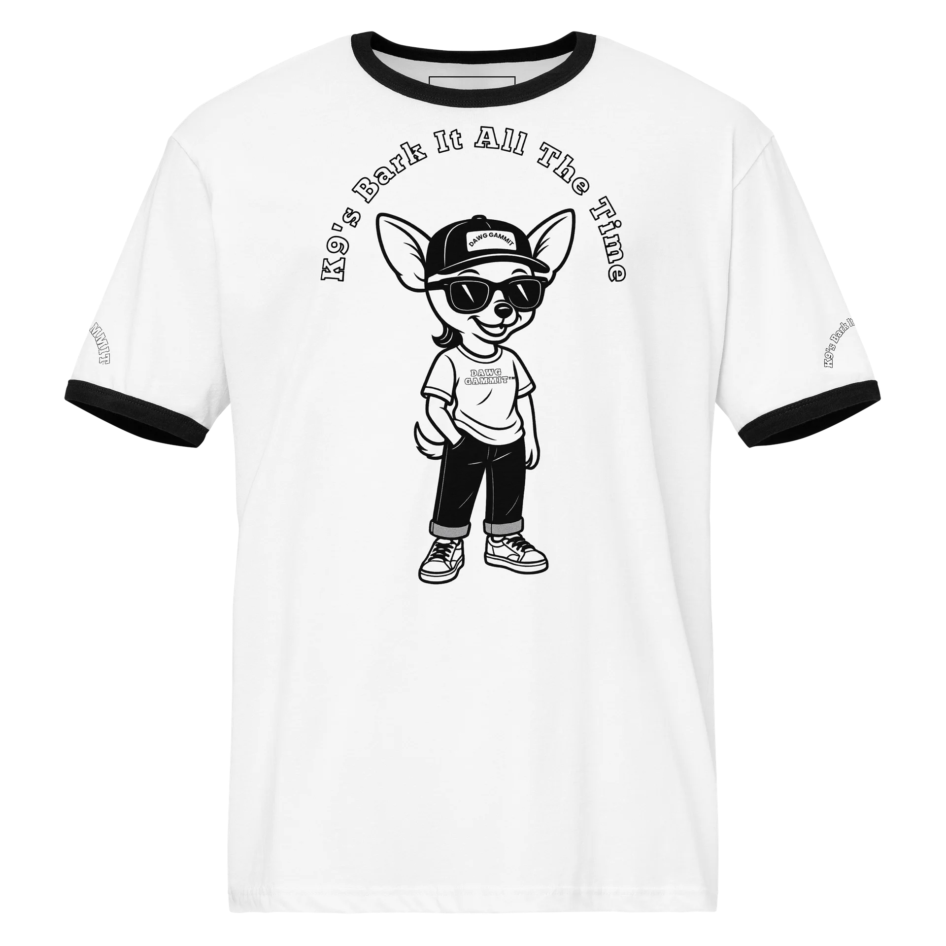 DAWG GAMMIT™ Chihuahua Black White Ringer Tee product image (1)