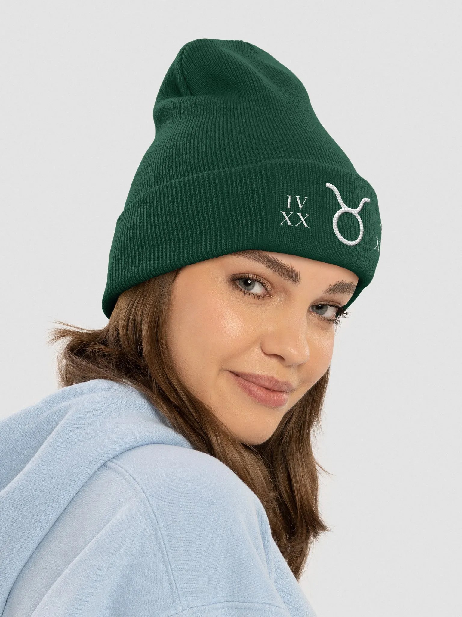 "Taurus Strength: Grounded in Time" Dynamic Motion Embroidered Beanie product image (4)