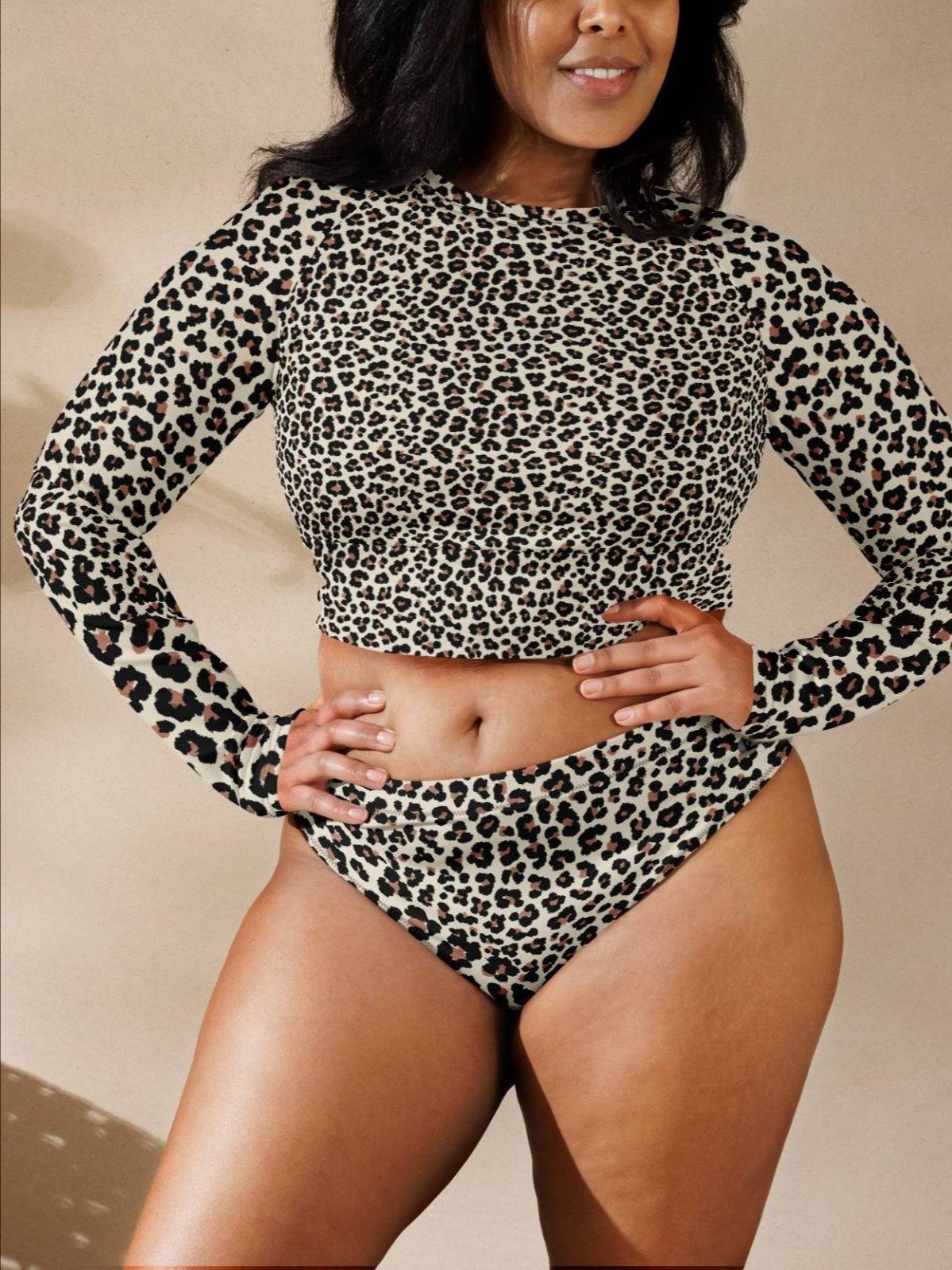 Recycled Crop Top "Abstract Animal Leopard Skin Fur Pattern" product image (5)