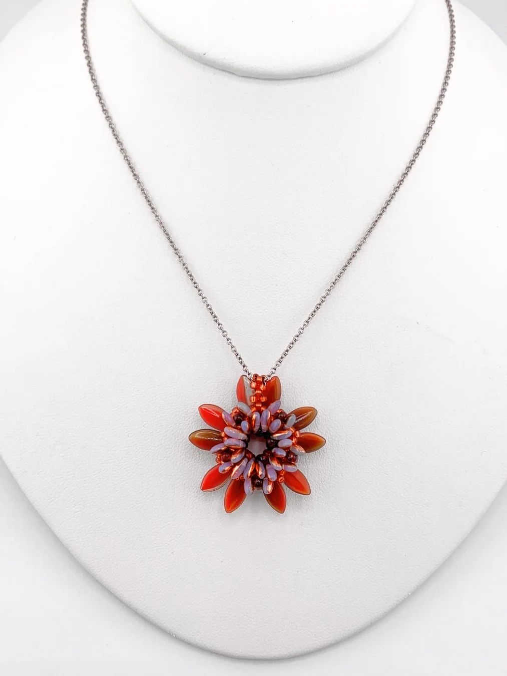 Perennial Beaded Pendant - Red Picasso - *Pendant Only* product image (1)