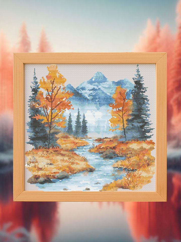 Painted Peaks Cross Stitch Pattern product image (1)