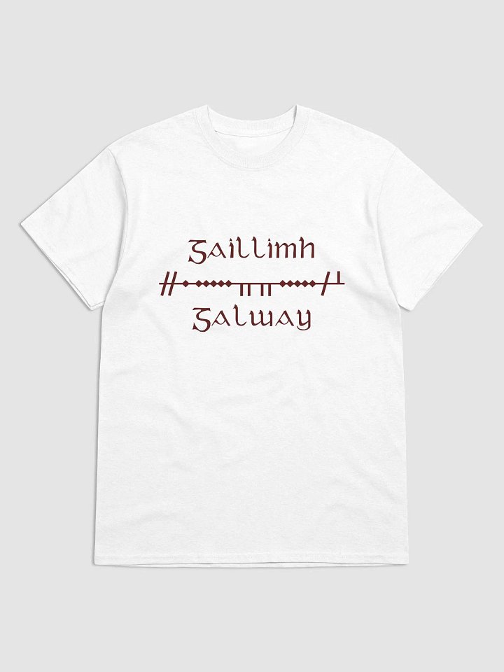 Galway/Gaillimh Scholastic style Ogham white printed T-shirt product image (1)