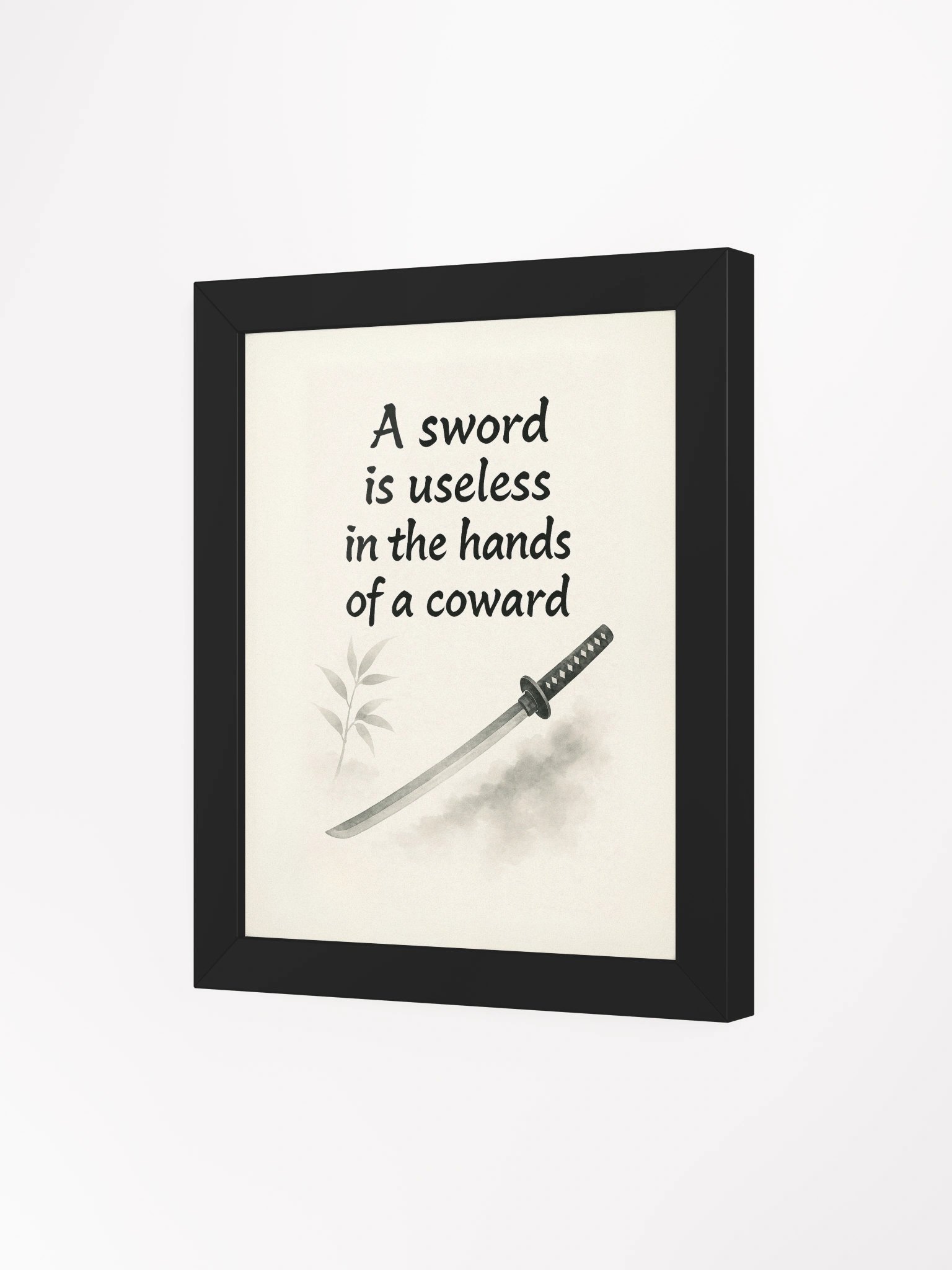 Samurai Courage Quote Wall Art – Nichiren Buddhism Framed Print for Inner Strength product image (3)
