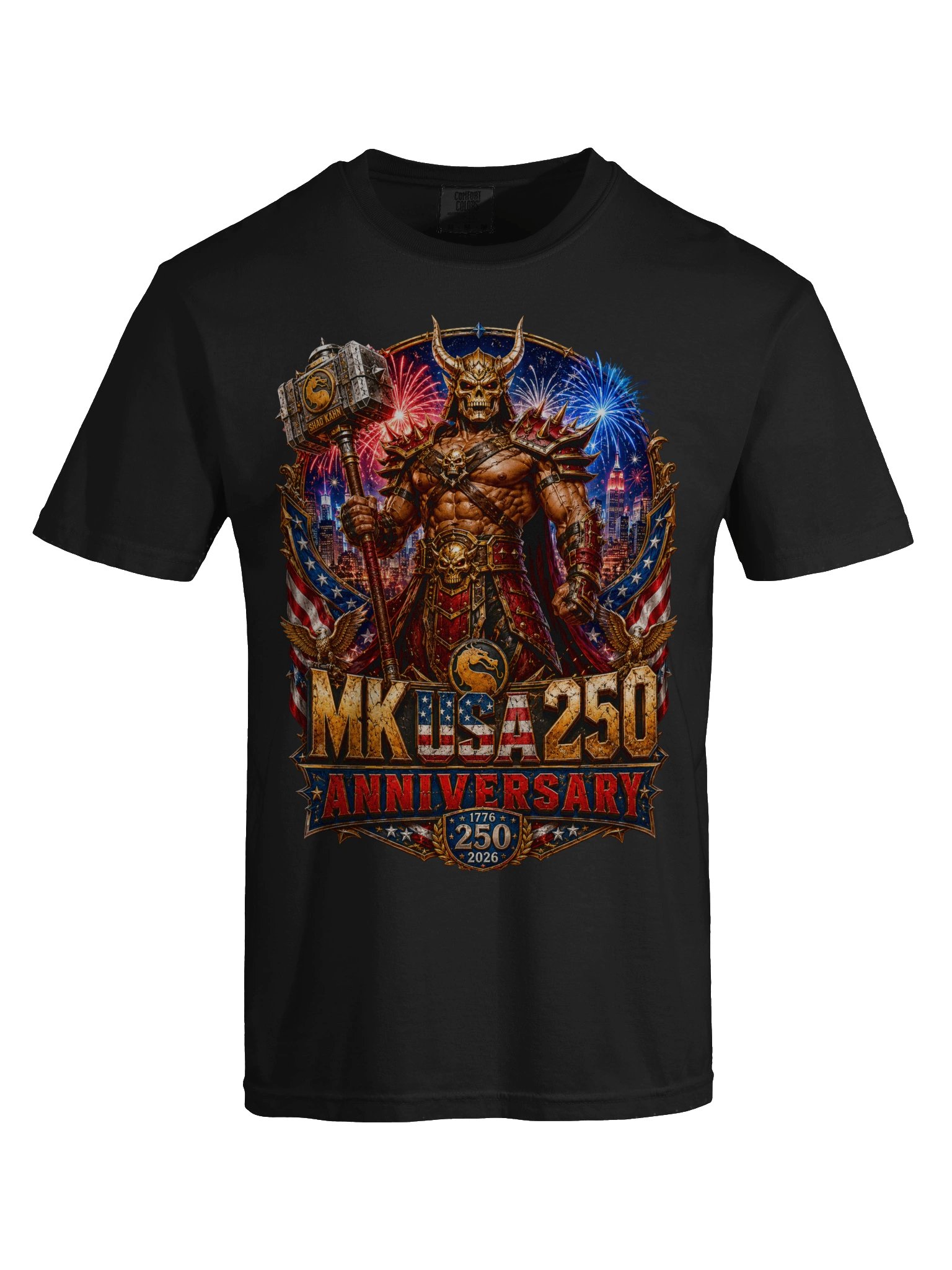 USA 250th Anniversary Warrior King Shirt, Armored Emperor Gaming Tee, America 1776–2026 Patriotic Graphic T-Shirt product image (33)
