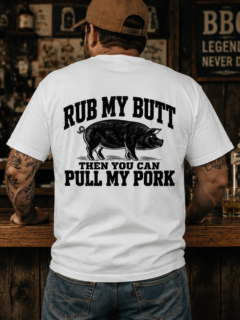 Funny BBQ Shirt, Pork Lover Grilling T-Shirt, Vintage Pig Grill Tee product image (2)