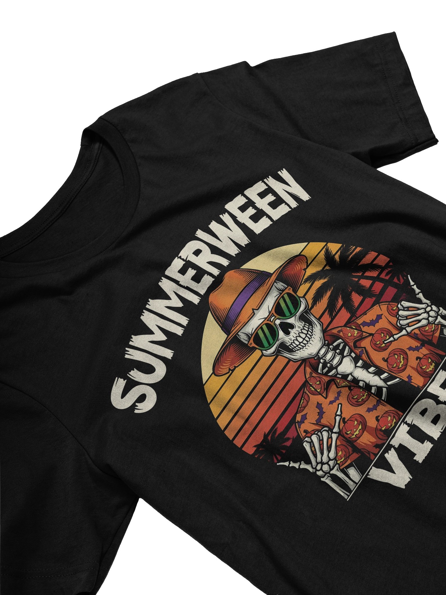 Summerween Halloween Vibes Skeleton Vacation tee product image (4)