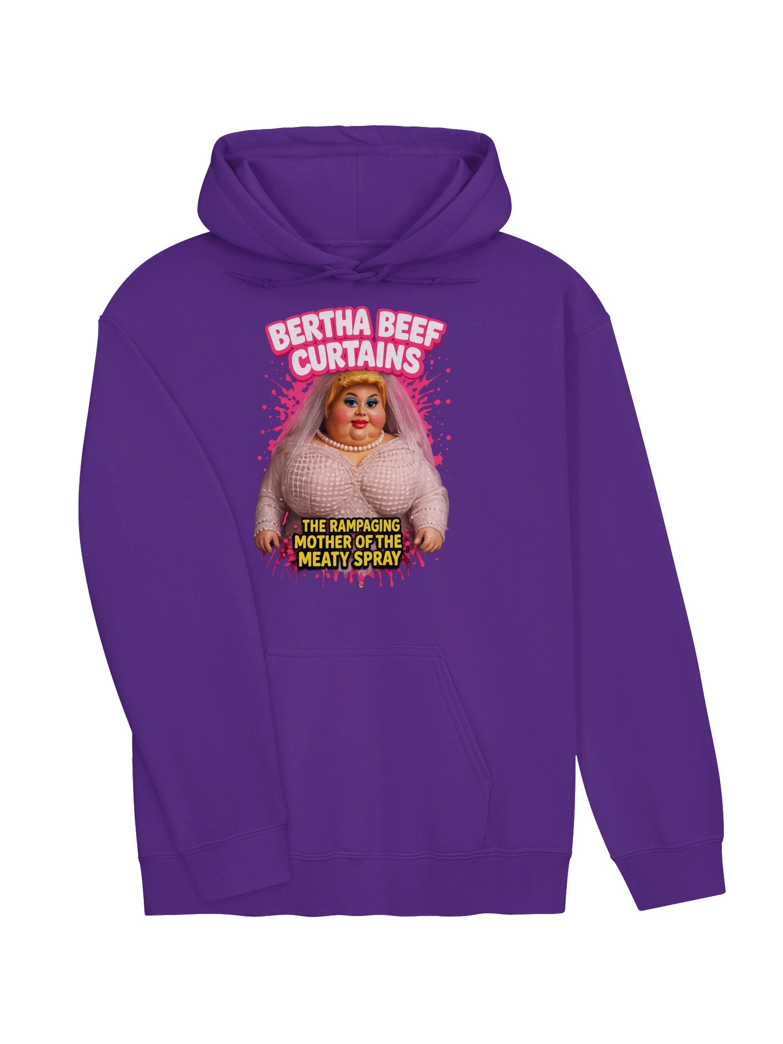666 Toys | Bertha Beef Curtains | The Rampaging Mother Of The Meaty Spray | Gildan Classic Hoodie product image (3)