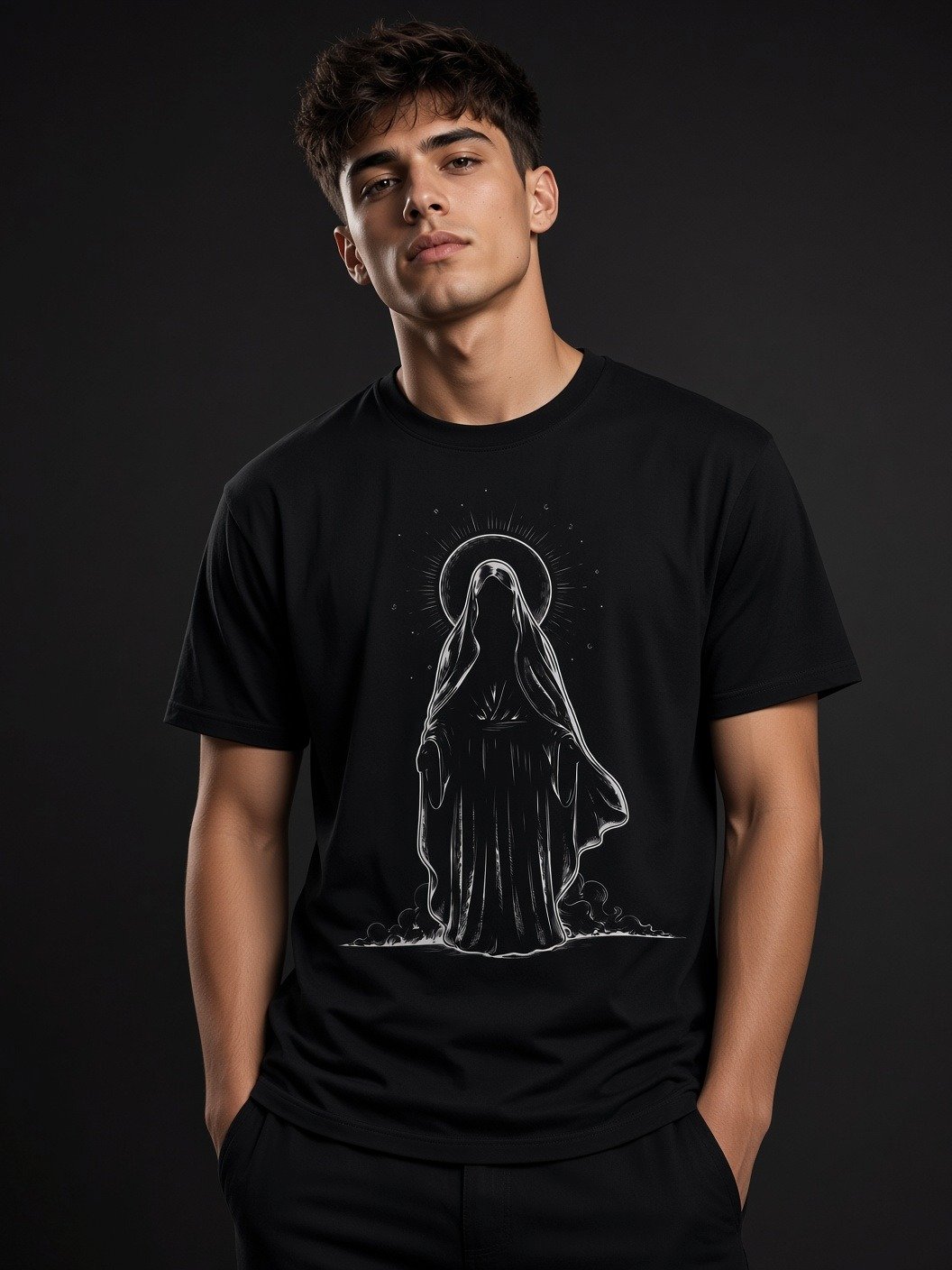 The Cosmic Veil // Shrouded Madonna Heavyweight Tee product image (2)