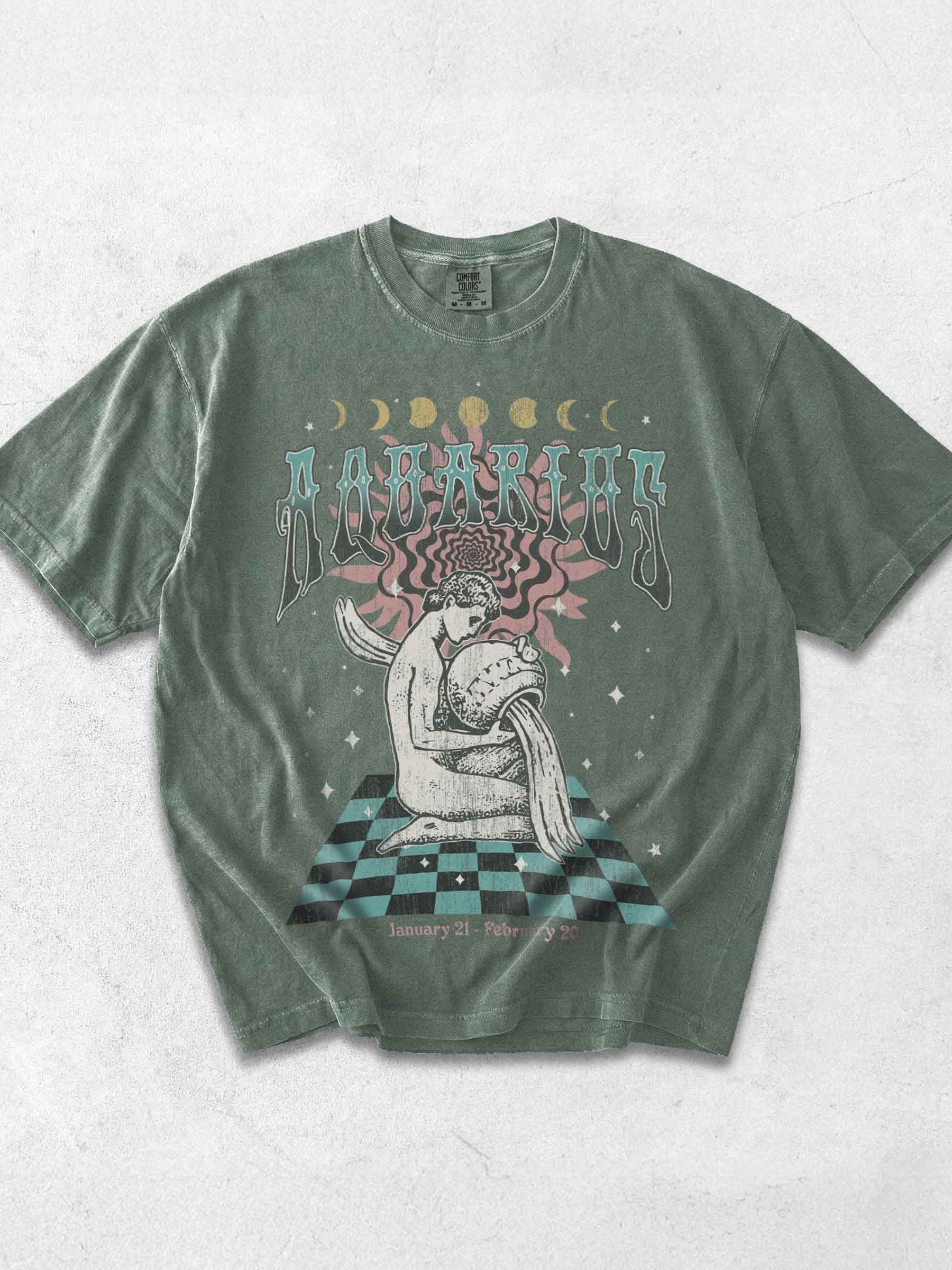 Aquarius Zodiac Shirt – January 21 to February 20 Astrology Graphic Tee - Dark Academia product image (1)