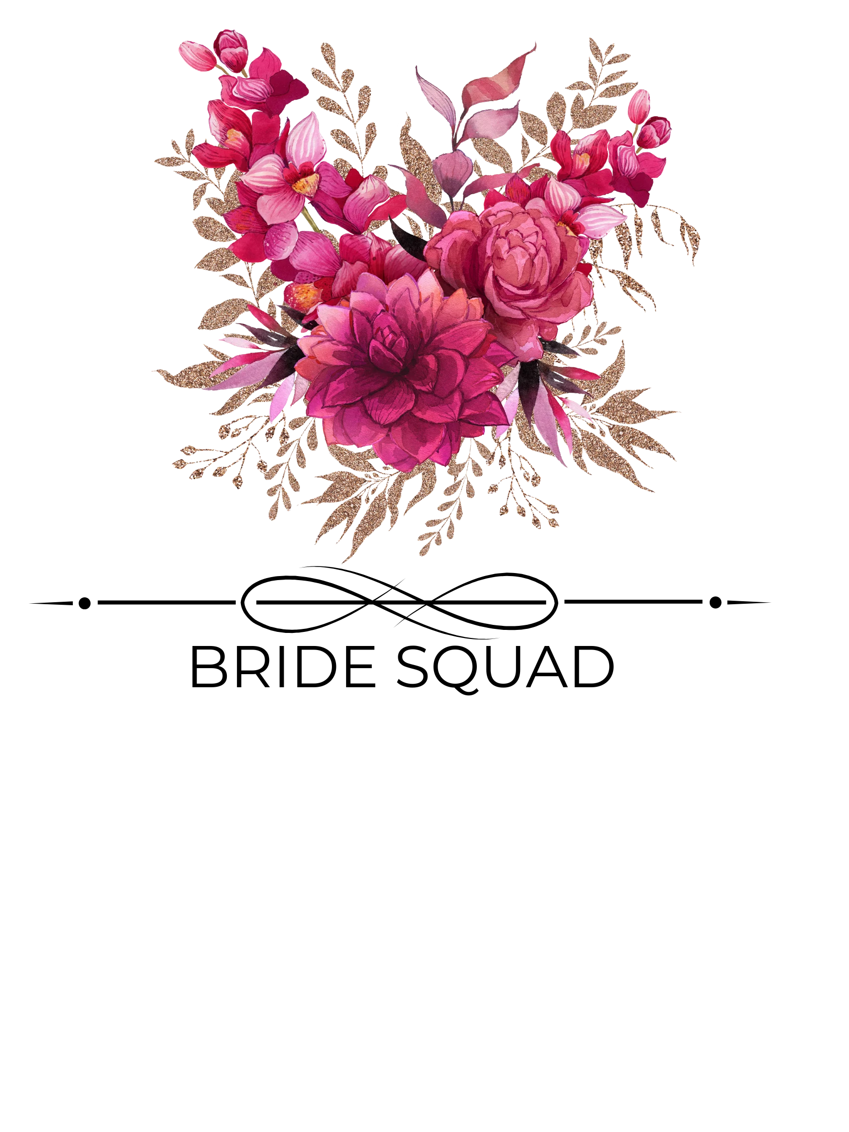 Bridal Squad T-Shirt 001 Pink Floral Bouquet Logo Dress product image (2)