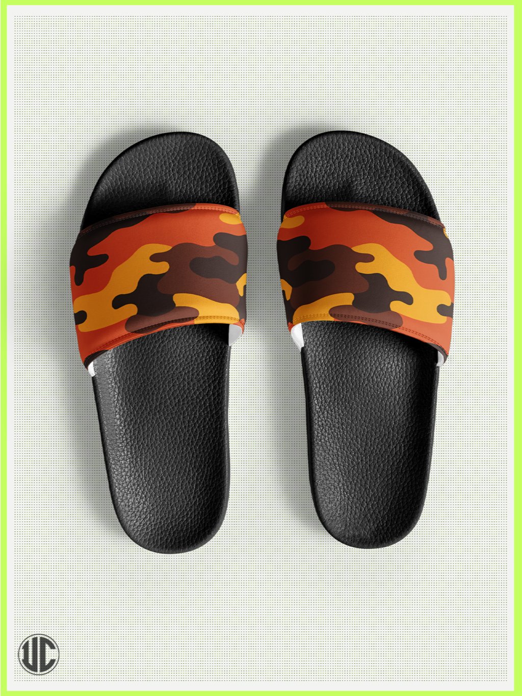 UnkoCon – Savage Sunset Orange Camo Women’s Slides product image (1)