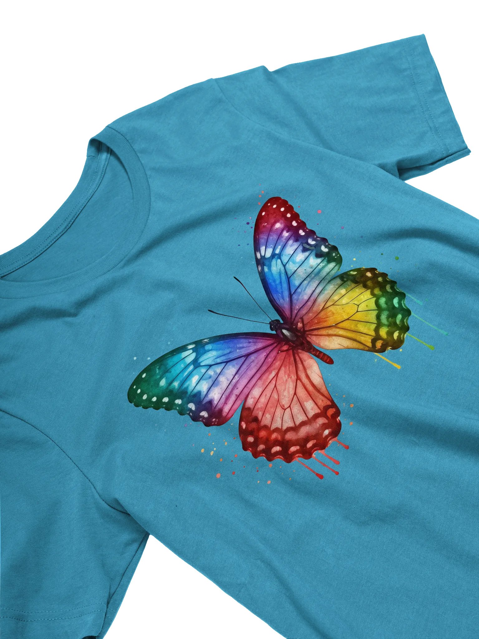 Rainbow Cascade Butterfly Watercolor Tee product image (4)