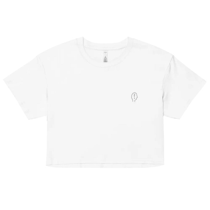 EXCLAIMING MENTALLY (L.C., white) embroidered cotton crop top product image (37)