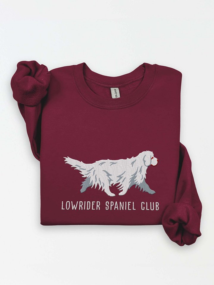 Lowrider Spaniel Club Sweatshirt (Embroidered) of a Clumber Spaniel(White) product image (1)