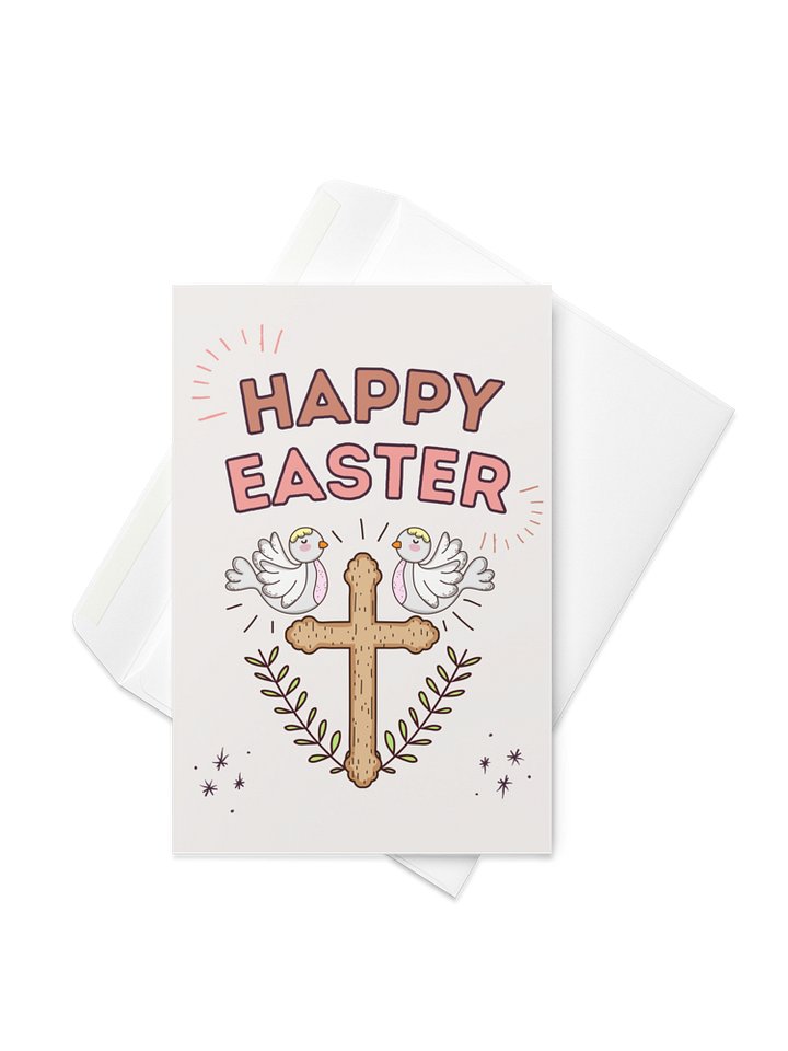 Happy Easter Doves & Cross Greetings Card product image (2)