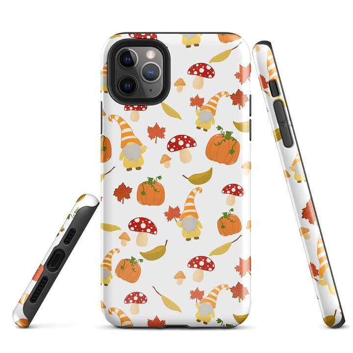 Fall with my Gnomies in White Pattern iPhone® Tough Case product image (2)