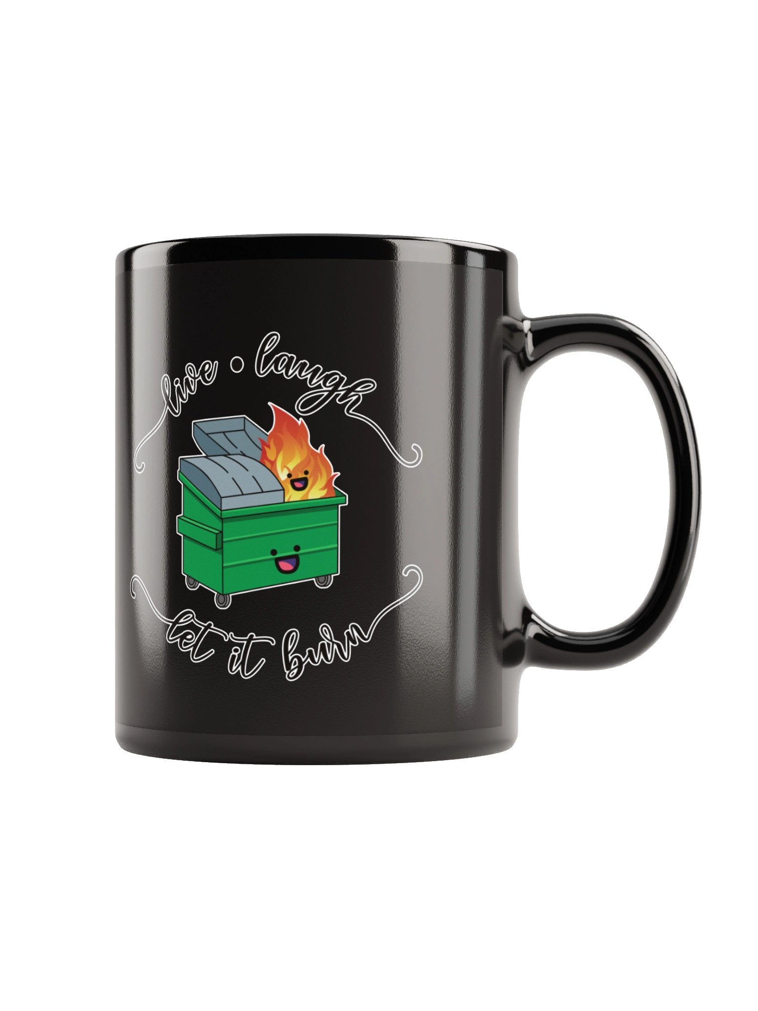 Live Laugh Let It Burn Glossy Black Mug product image (2)