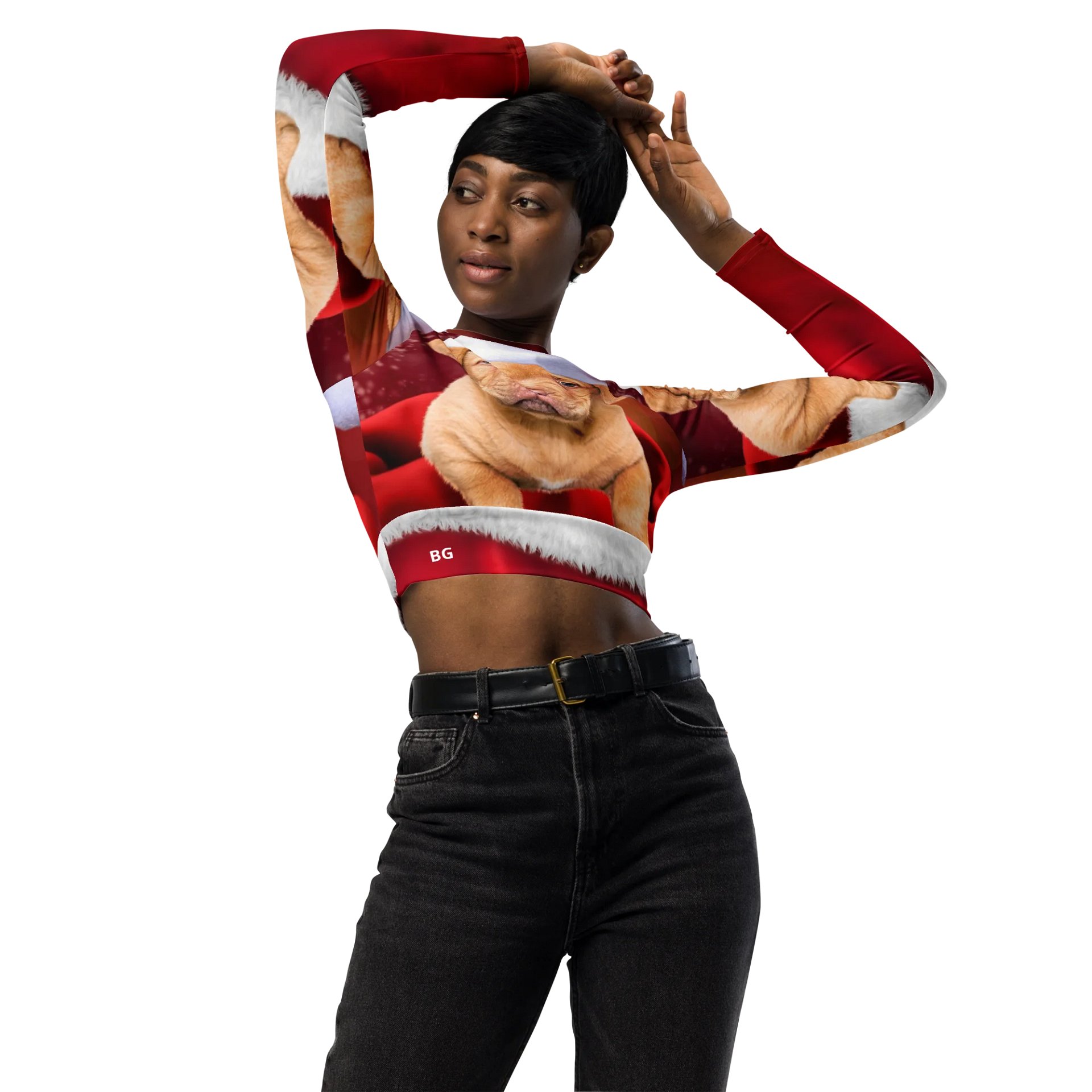 'It's Christmas' Santa Paws All-Over Print Crop Top product image (3)