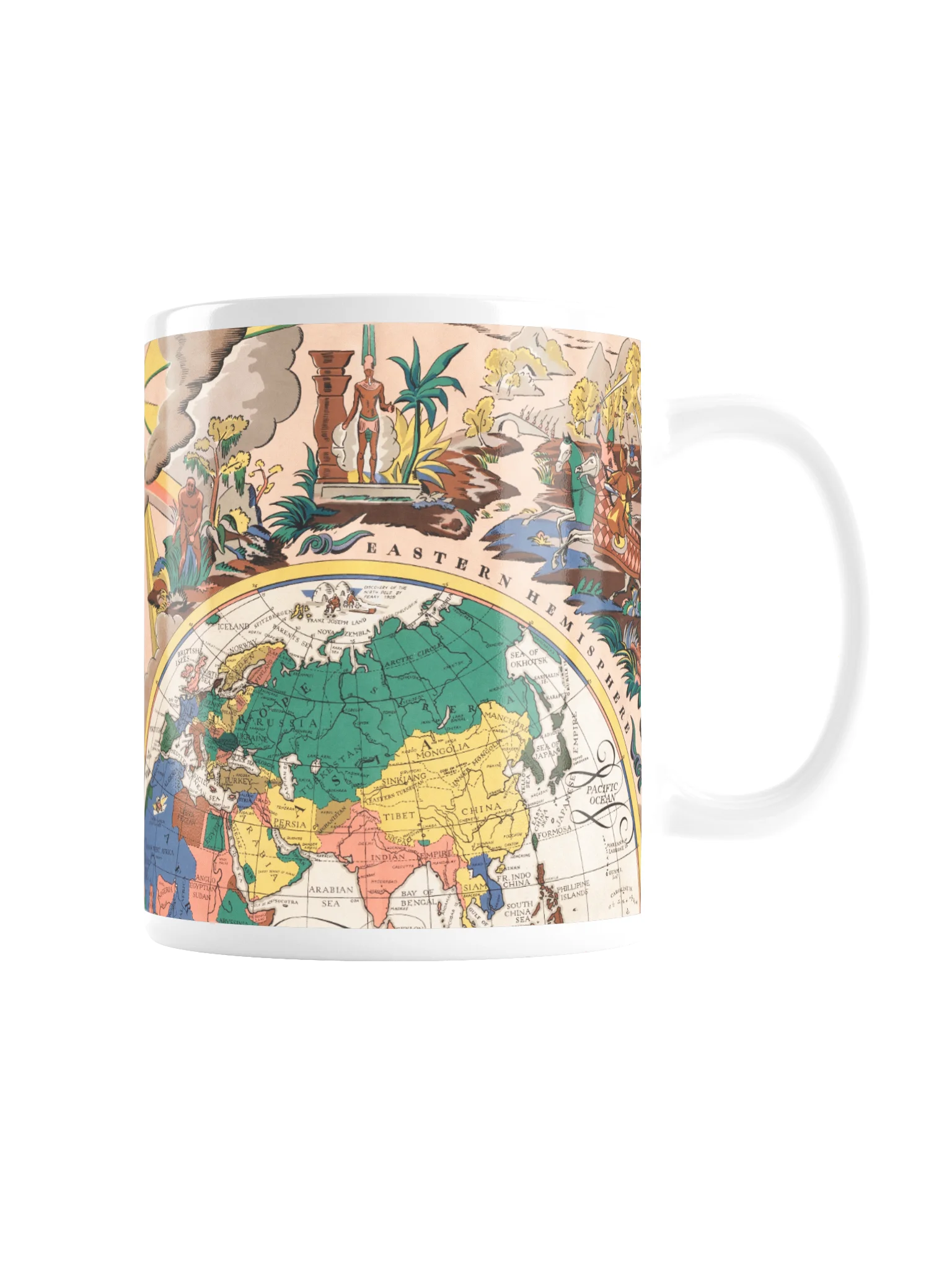 Vintage World Map Glossy Mug product image (3)