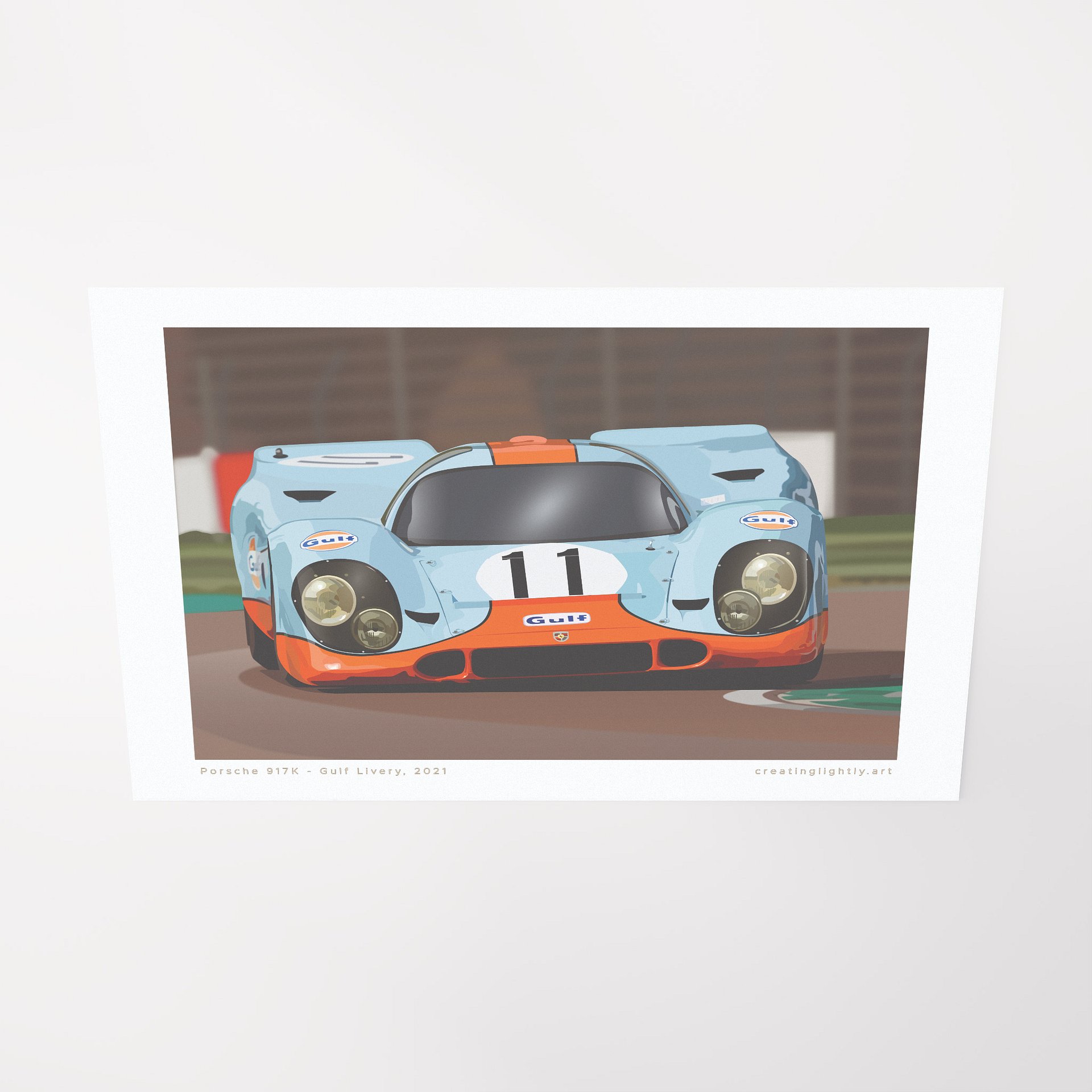 "Porsche 917K - Gulf Livery" Original Artwork Print product image (2)