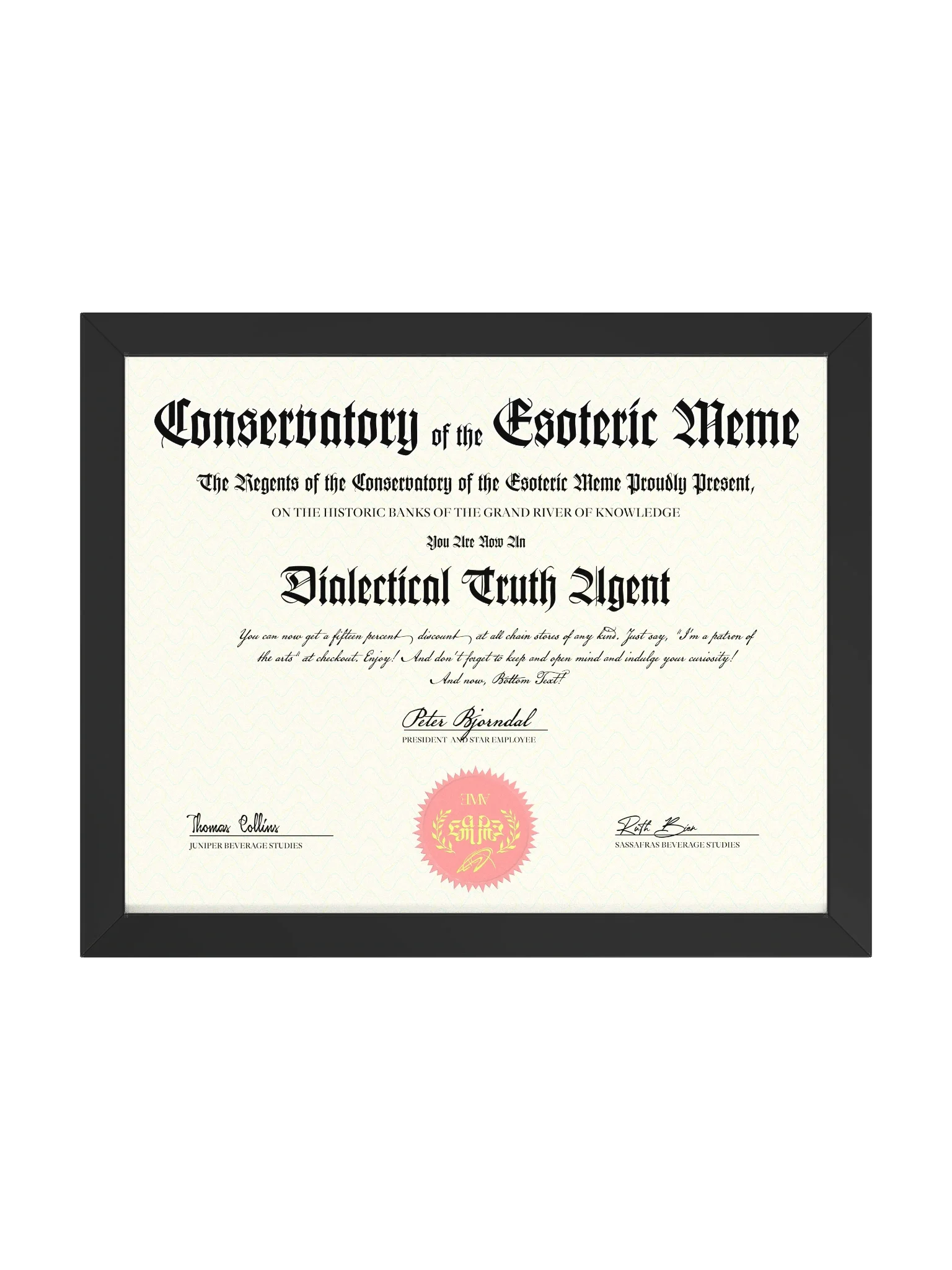 Dialectical Truth Agent Certificate product image (1)