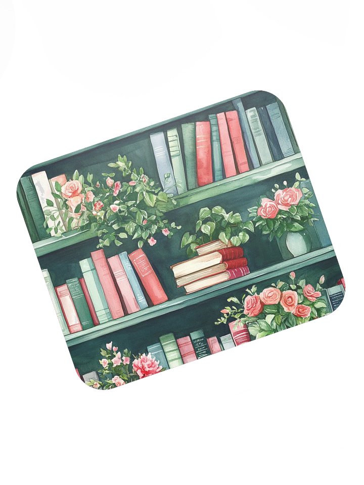 Green Bookshelf Mouse Pad by Treasure Pie product image (1)