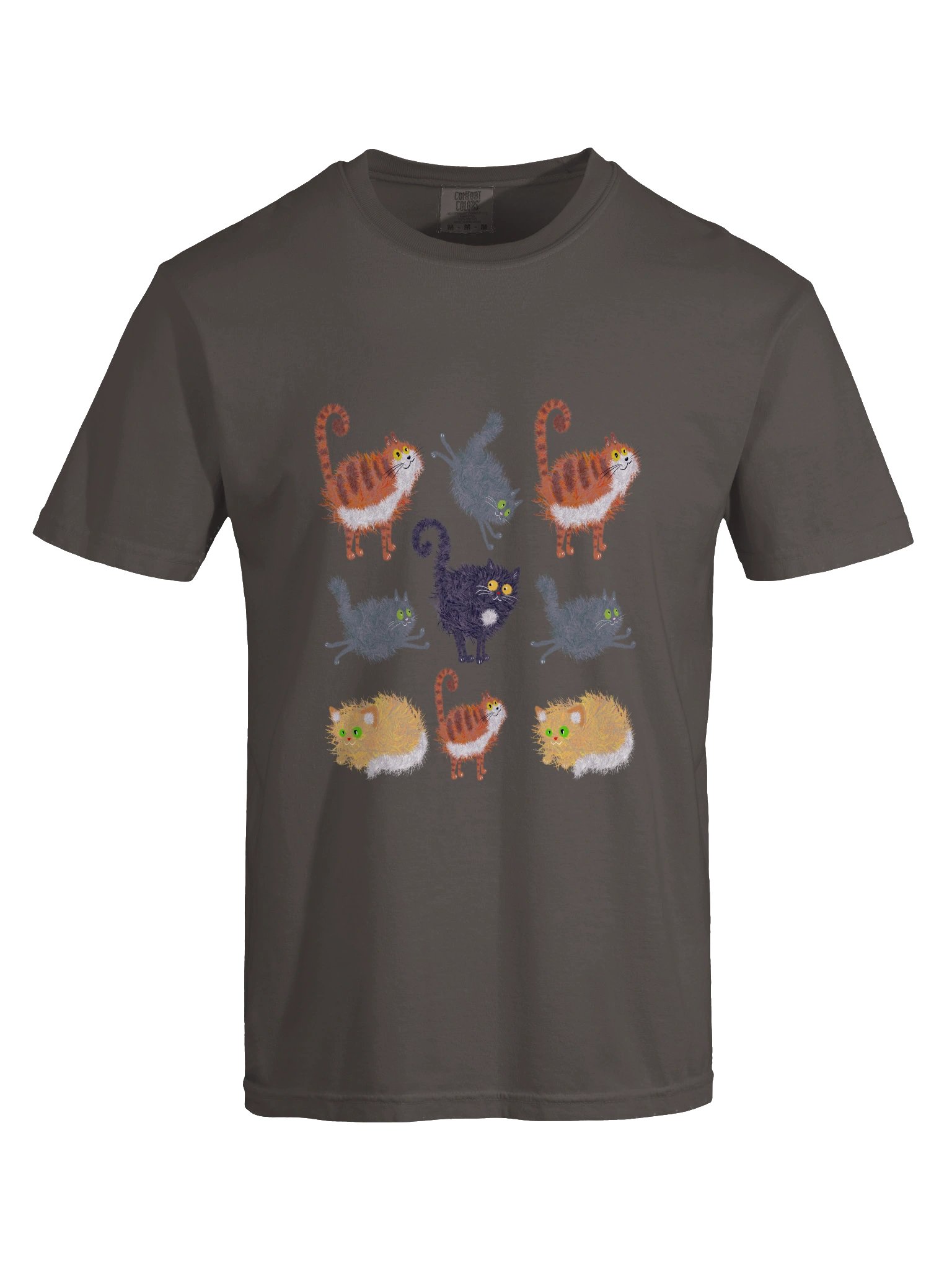 Funny Cat Pattern T-Shirt – Relaxed Fit Heavyweight Unisex Cotton T-Shirt product image (27)