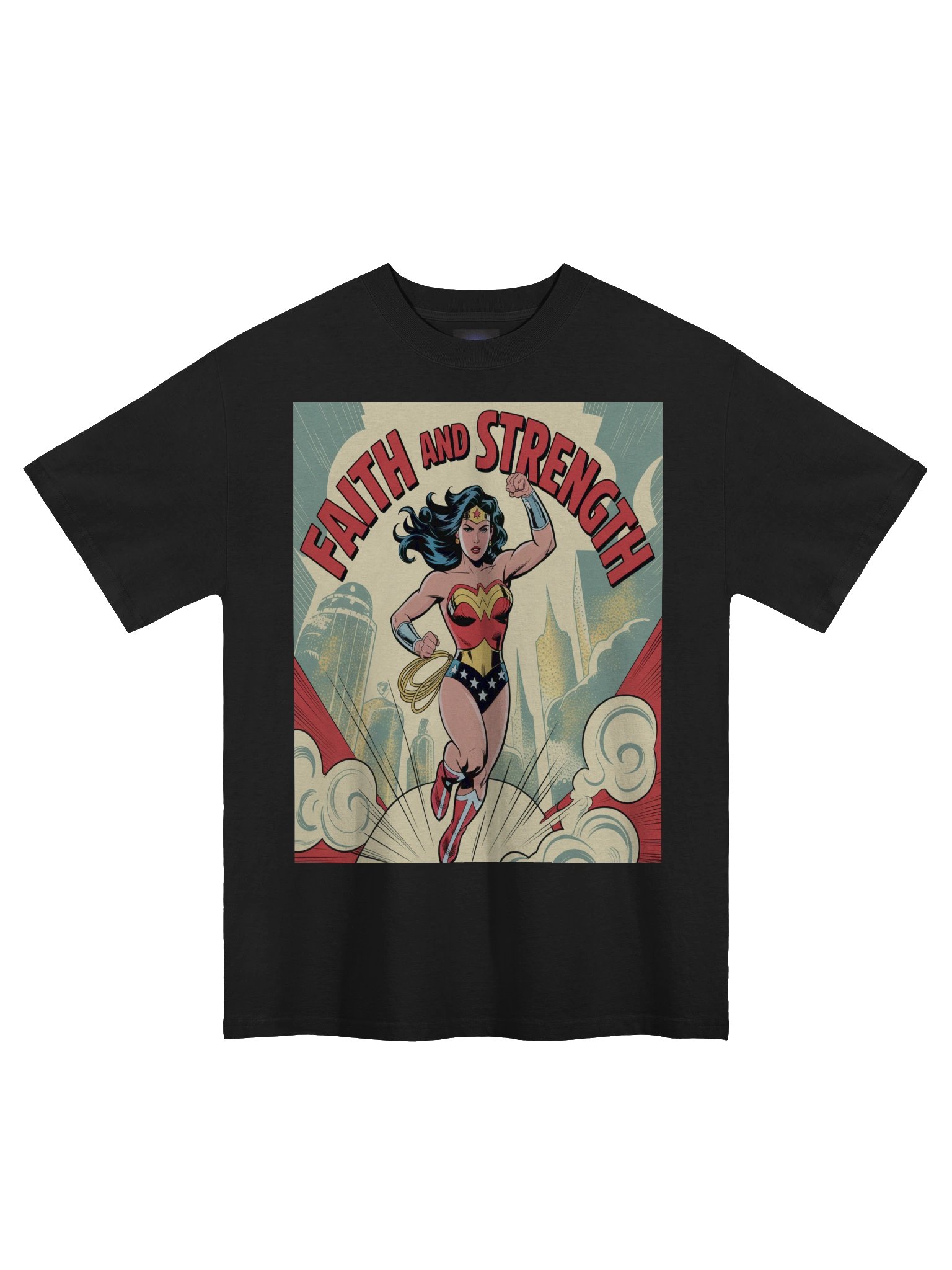 Wonder Woman Faith and Strength Legacy Oversized Faded T-Shirt product image (3)