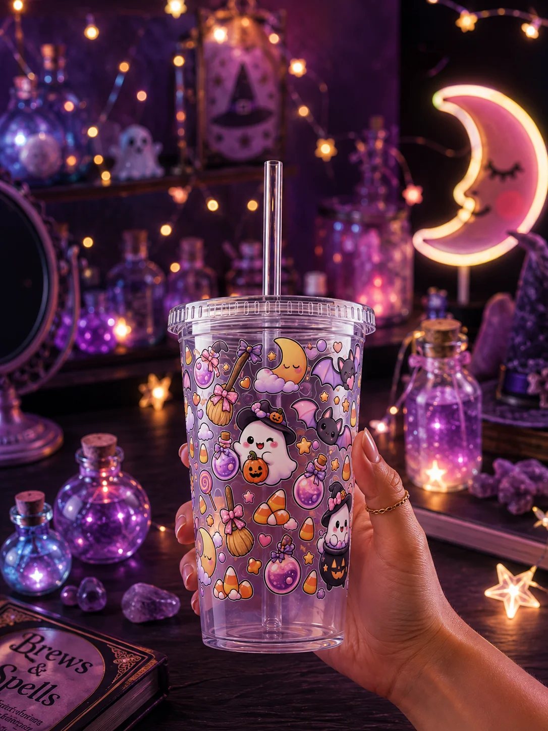 Halloween Boo Candy Clear Dual Wall Tumbler 16 Oz (473 ml) product image (1)