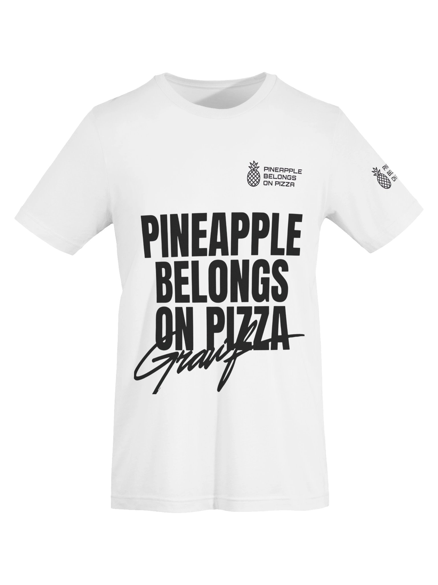 PINEAPPLE BELONGS ON PIZZA — Monochrome Statement Tee by ValerieSkyler product image (7)