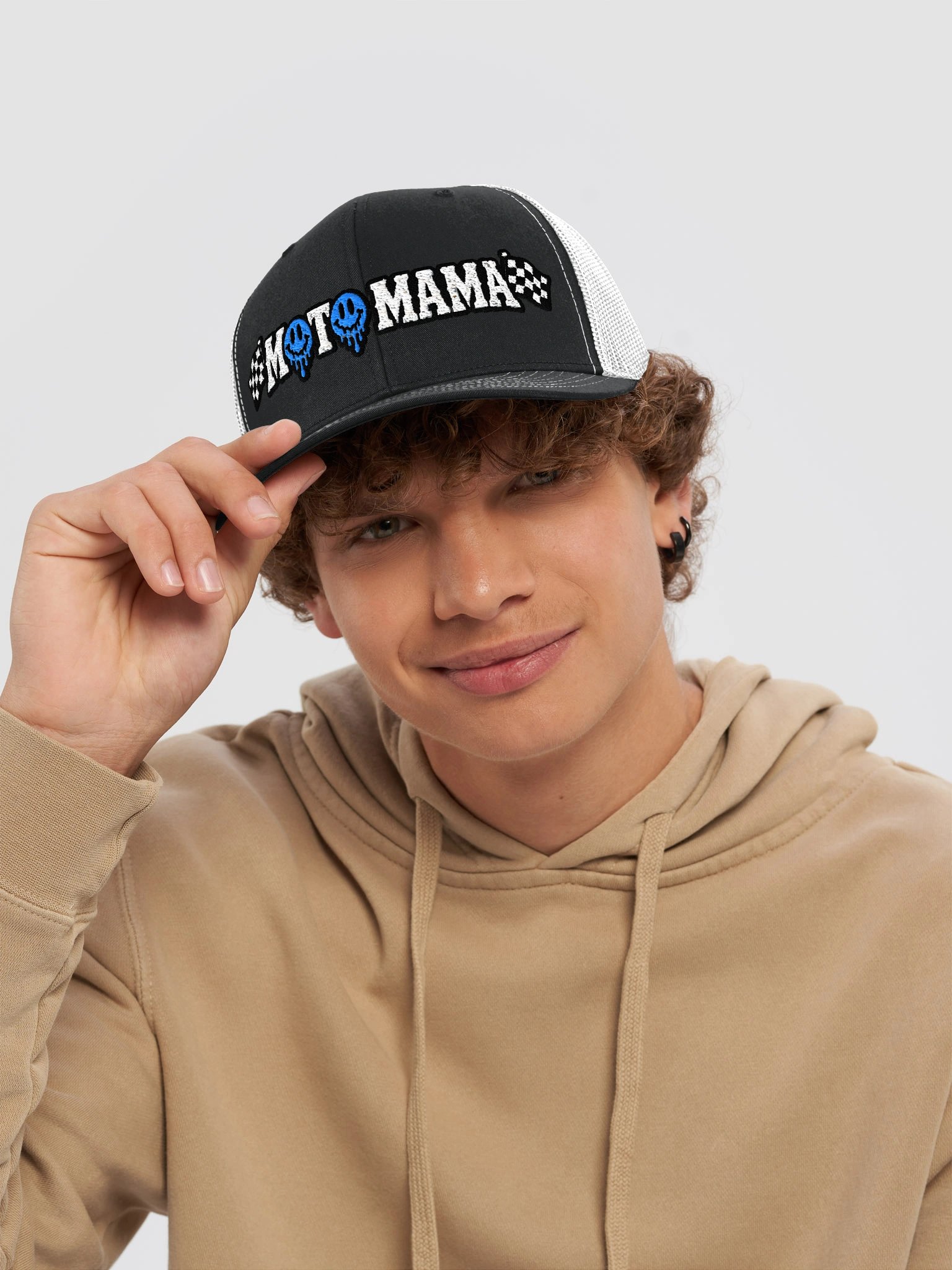 Blue Moto Mama Richardson Trucker Hat product image (6)