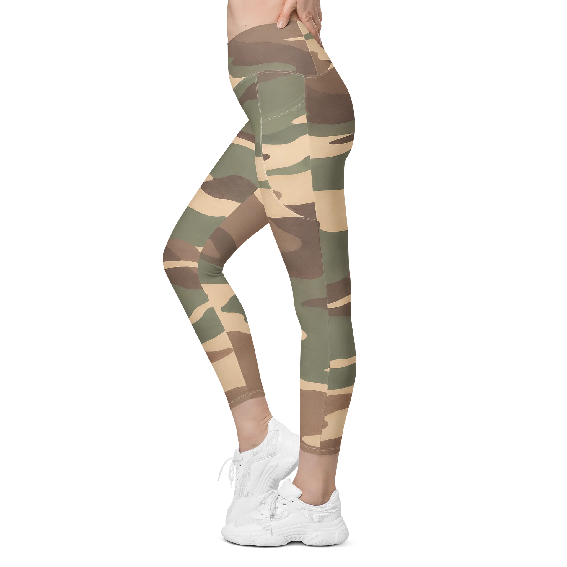 Untamed Terrain — Women’s Crossover Yoga Leggings with Pockets product image (4)