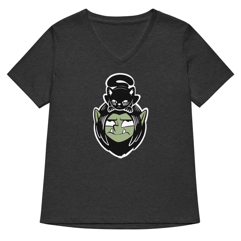 Drafli and Cat Women's V-neck T-shirt product image (5)