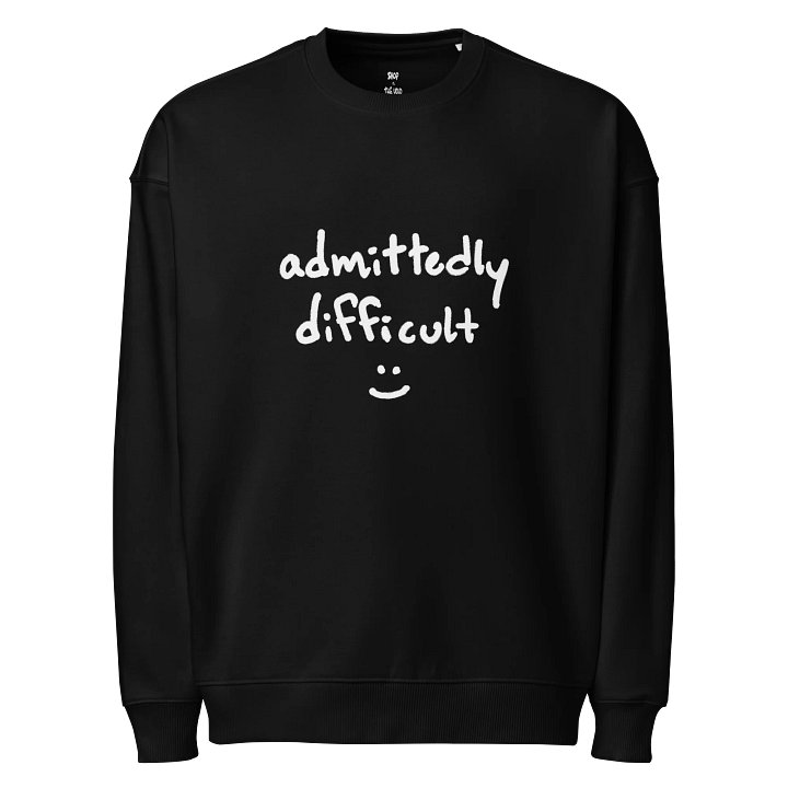 admittedly difficult (white) eco oversized crewneck product image (1)