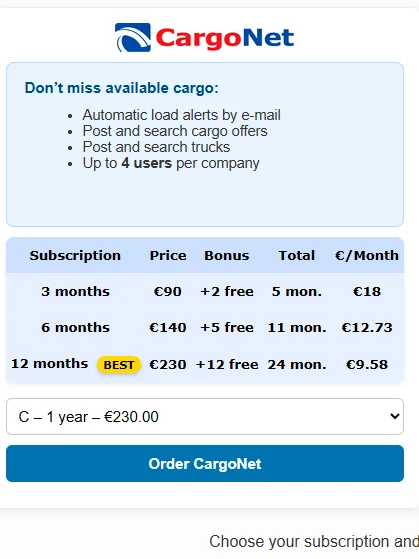 CargoNet 1 year subscription product image (7)