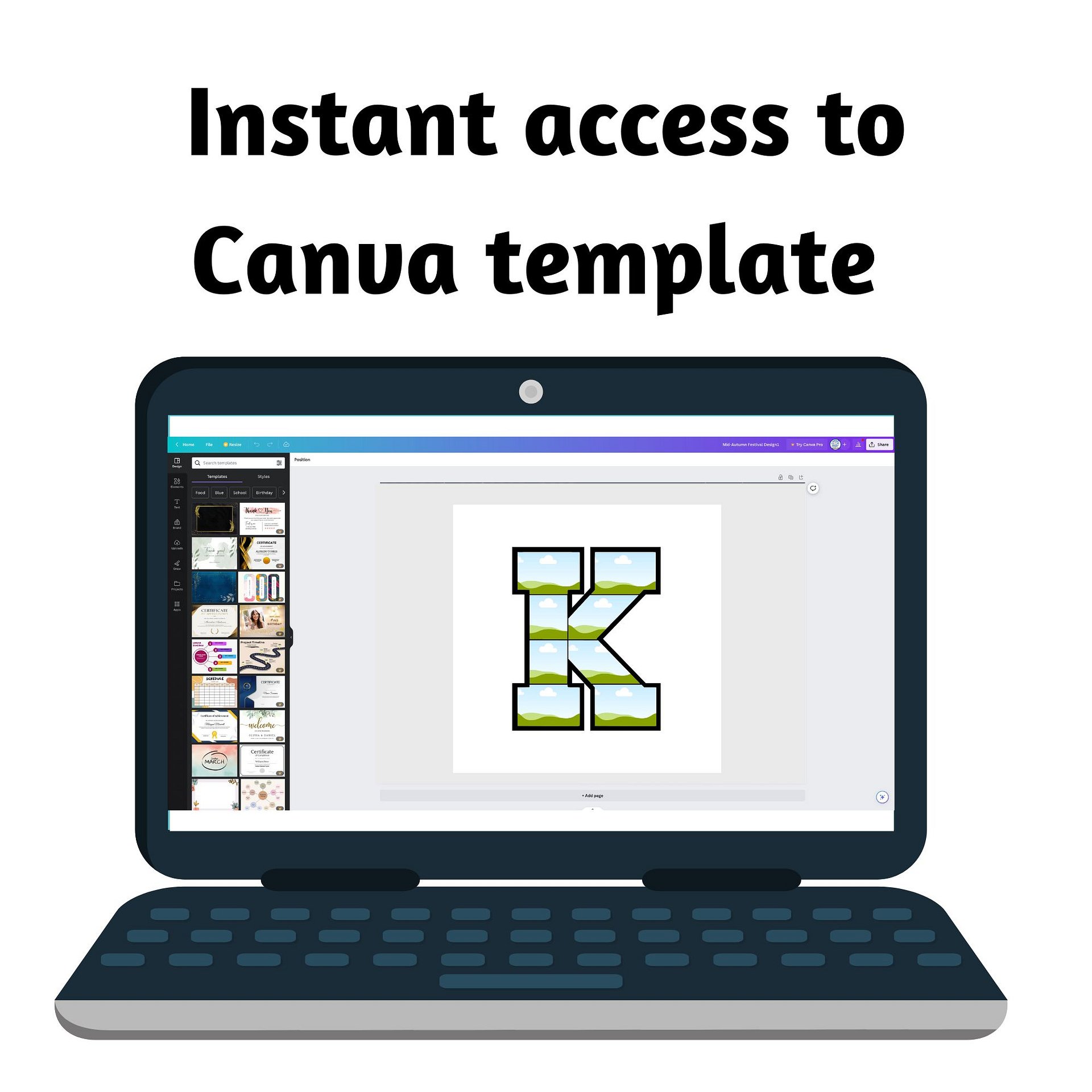 Sporty-style Alphabet (A - Z) Multiple Frames Canva Templates product image (4)