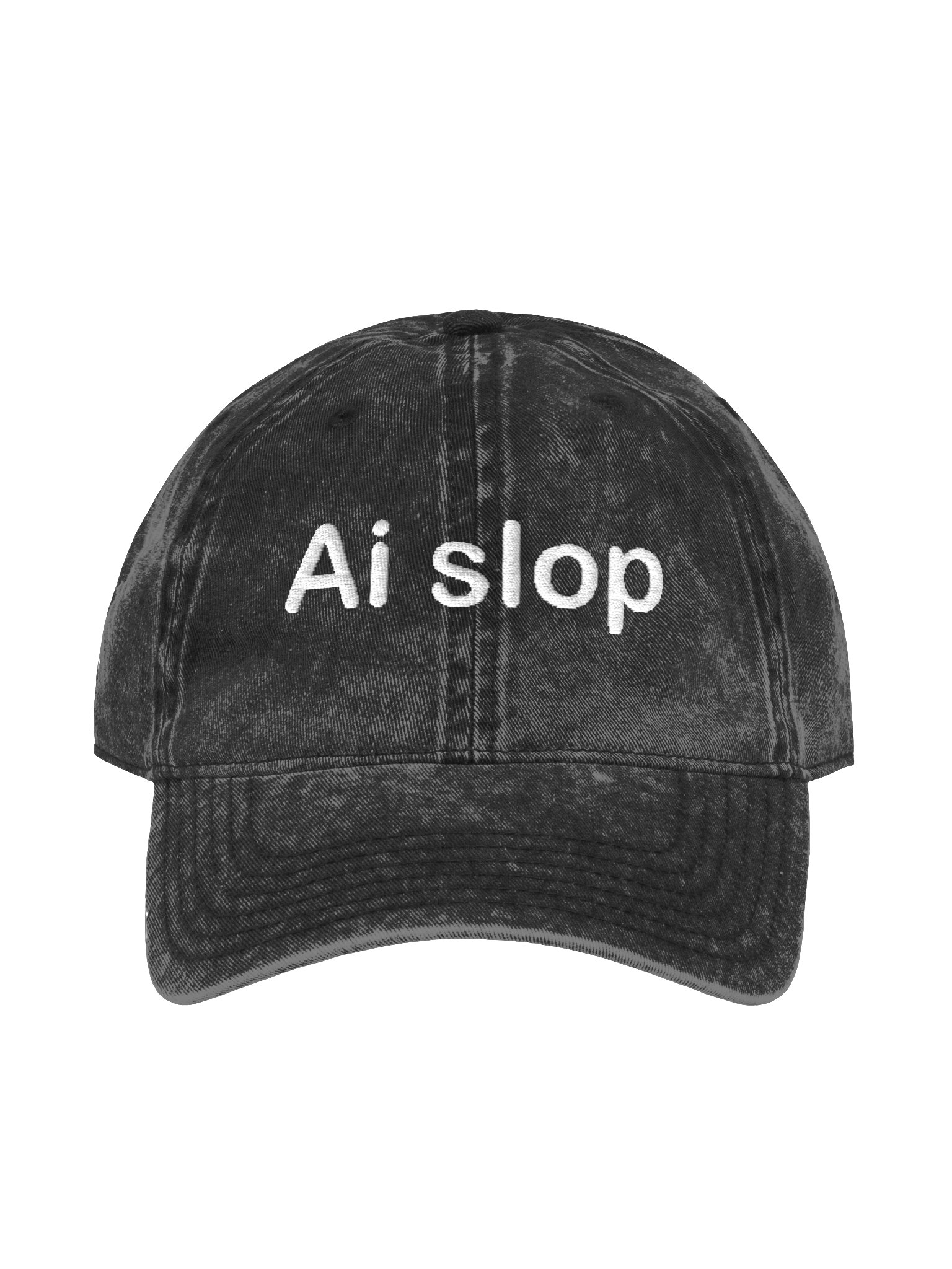 Ai slop Sleepy Bot Black Vintage Wash Dad Hat product image (1)