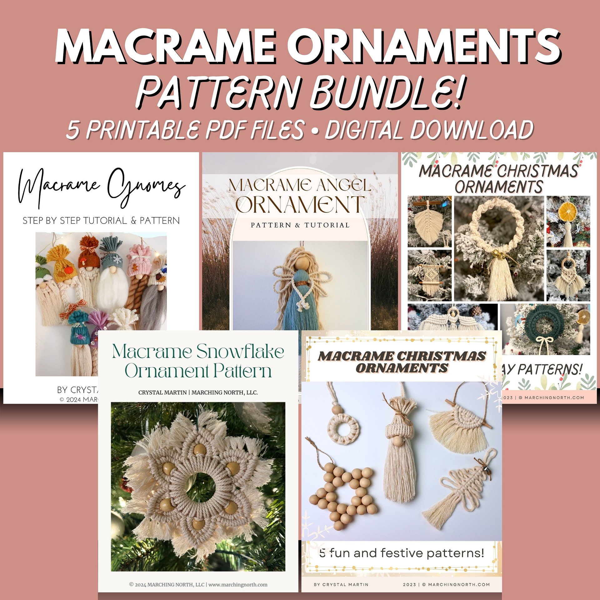 15 Macrame Christmas Ornaments BUNDLE (Digital PDF Patterns) product image (1)