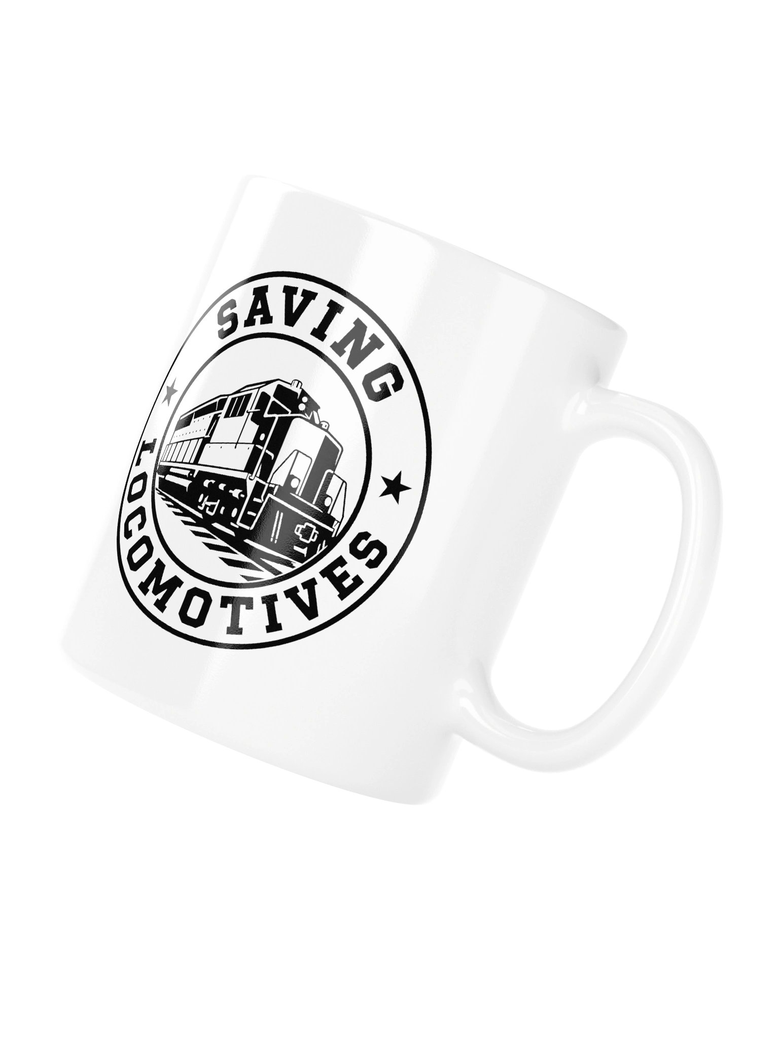 Saving Locomotives White Ceramic Mug product image (4)