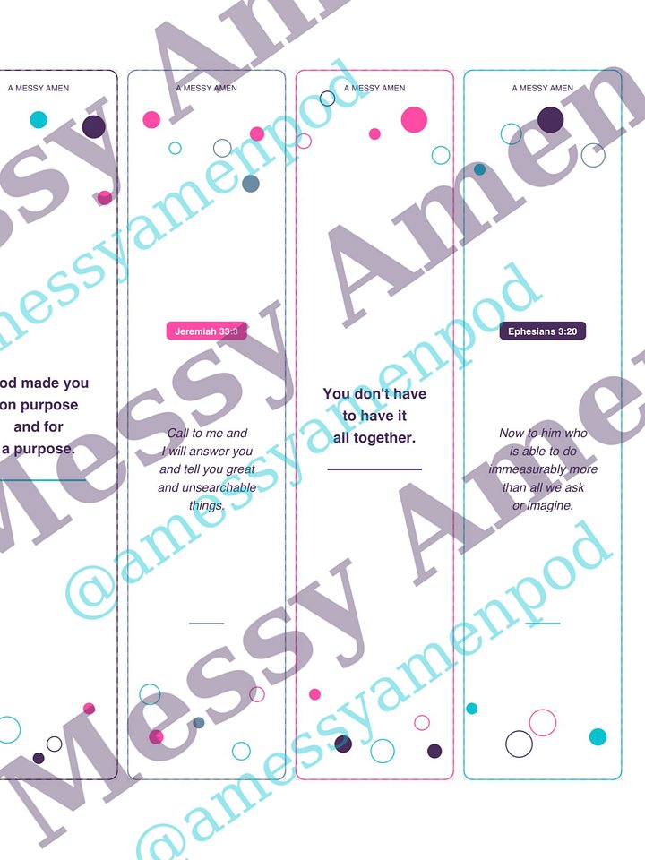 The White Set — A Messy Amen Printable Bookmarks product image (2)