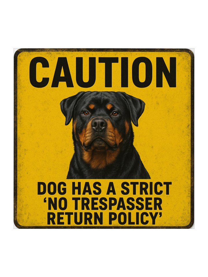 Caution: No Trespasser Rottweiler Sticker product image (2)