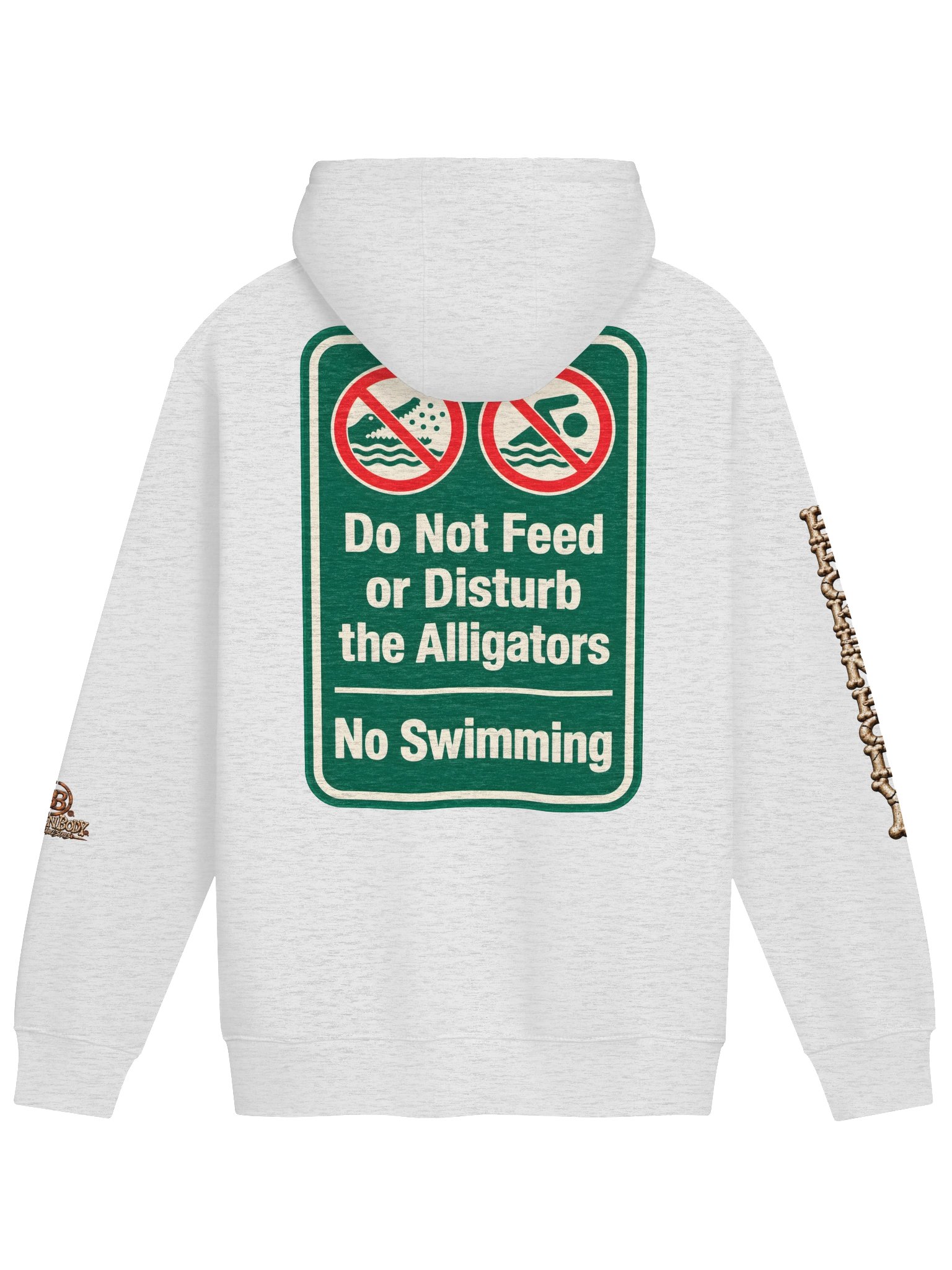 BROKEN BODY™ DO NOT FEED THE ALLIGATORS — WARNING HOODIE product image (2)