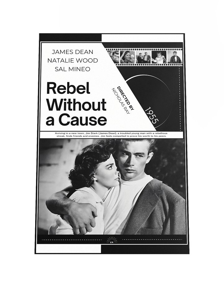 Rebel Without a Cause with James Dean and Natalie Wood 1955 | Movie Poster | 12x18 Wall Art product image (1)